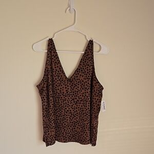 Brown and Black Animal Print Tank Top
